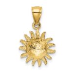 10k Satin Diamond-cut Sun Pendant - Image 4