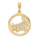 10k Gold Polished Musical Notes Pendant - Image 4