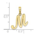 10K Polished M Script Initial Charm - Image 3