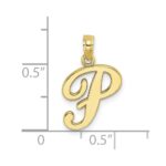 10K Polished P Script Initial Charm - Image 3