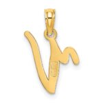 10K Polished V Script Initial Charm - Image 4