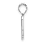 10K White Gold Polished M Script Initial Charm - Image 2