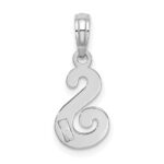 10K White Gold Polished S Script Initial Charm - Image 4