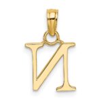10K Polished N Block Initial Charm - Image 3