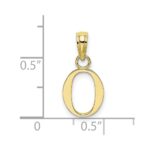 10K Polished O Block Initial Charm - Image 3