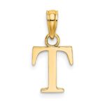10K Polished T Block Initial Charm - Image 4