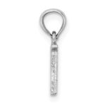 10K White Gold Polished N Block Initial Charm - Image 2