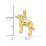 10K 2-D Greyhound Dog Charm - Image 3