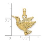 10K Engraved Hummingbird Charm - Image 3