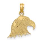 10K Engraved Flat Eagle Head Charm - Image 4