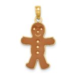 10K 3-D Enamel Gingerbread Man Charm - Image 4