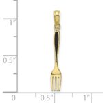 10K w/ Black Enamel 3-D Table Fork Charm - Image 3
