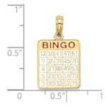 10K w/ Enamel Bingo Card Charm - Image 3