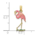 10K 3-D Pink Enamel Flamingo Charm - Image 3