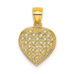 10K Cut-Out Textured Woven Heart Charm
