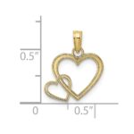 10K Flat Two Hearts Intertwined Charm - Image 3