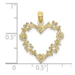 10K Cut-Out Floral Heart Charm - Image 3