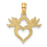 10K Heart w/ Love Birds Charm - Image 4
