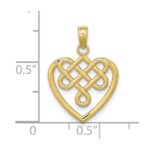 10K Small Celtic Knot Heart Charm - Image 3