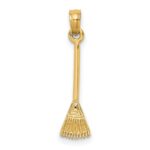 10K 3-D Leaf Rake Garden Tool Charm