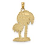 10K 2-D Textured Double Palm Trees Charm - Image 4