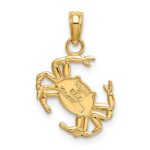 10K 2-D Polished Crab Charm - Image 4