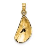 10K 2-D Polished Mussel Shell Charm - Image 4