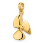 10K 3-D Polished Three Blade Propeller Charm - Image 5