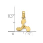 10K 3-D Polished Mini Three Blade Propeller Charm - Image 3