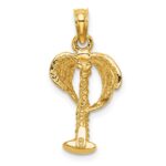 10K 2-D Palm Tree w/ Coconuts Charm - Image 4