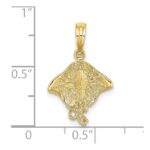 10K 2-D Stingray Charm - Image 3