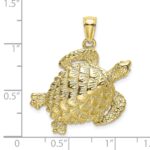 10K Textured Sea Turtle Charm - Image 3