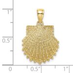 10K 2-D Beaded Scallop Shell Charm - Image 3