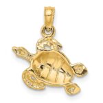 10K Textured Sea Turtle Charm - Image 4