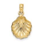 10K Polished Scallop Shell Charm - Image 4
