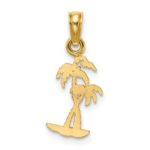 10K Texture Mini Double Palm Trees Charm - Image 4