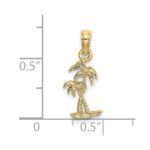 10K Texture Mini Double Palm Trees Charm - Image 3