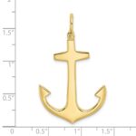 10K 3-D Polished Large Anchor Charm - Image 3