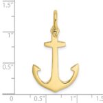 10K 3-D Polished Anchor Charm - Image 3