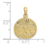 10K 2-D Cut-Out Sand Dollar Charm - Image 3