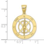 10K Nautical Compass W/Moveable Needle Charm - Image 3