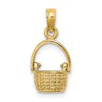 10K 3-D Moveable Handle Basket Charm