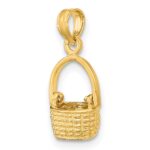 10K 3-D Moveable Handle Basket Charm - Image 5