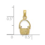 10K 3-D Moveable Handle Basket Charm - Image 3