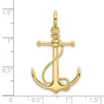 10K 3-D Anchor W/Long T Bar and Shackle Bail Charm - Image 3