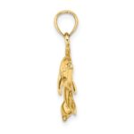 10K 2-D and Polished Swimming Dolphin Charm - Image 2