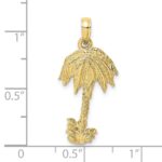10K 2-D Textured Single Palm Tree Charm - Image 3