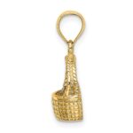 10K 2-D Flat Back Basket Charm - Image 2