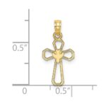 10K Cut-Out Cross w/ Dove Charm - Image 3