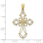 10K Cut-Out Shapes Fancy Cross Charm - Image 3
